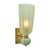 An elegant pair of contemporary Italian Murano glass sconces, distinguished by their refined proportions and luminous pale...
