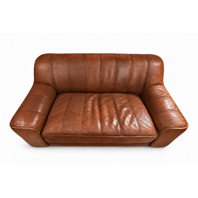 Mid-Century Modern DS 44 Seating Set in Buffalo Leather in Leather and Marble from de Sede, 1970s, Set of 4 For Sale - Image 3 of 6