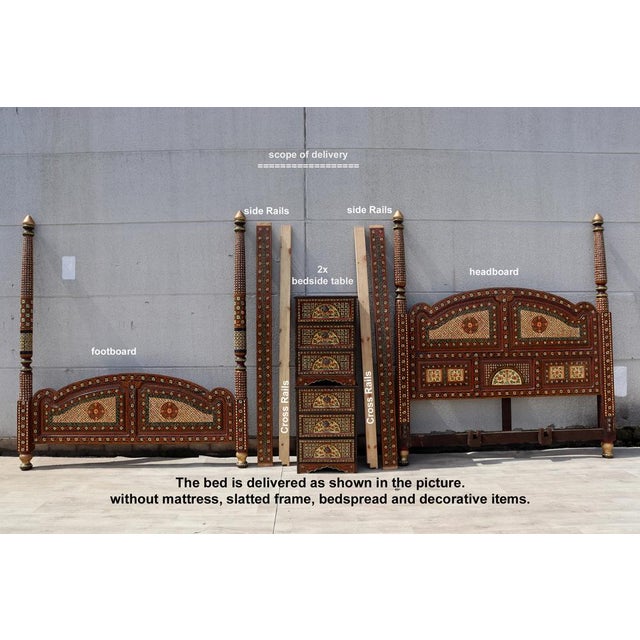 Vintage Hand Paintet Canopy Bed Set, 1990s, Set of 3 For Sale - Image 10 of 18