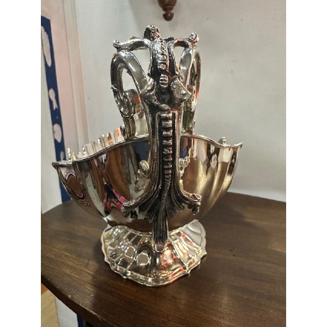 1950s Baroque Style Centerpiece in 800 Silver, Italy, 1950s For Sale - Image 5 of 16