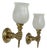 Wall Lights in Brass and Opaline Glass from Maison Jansen, France, 1960, Set of 2 For Sale