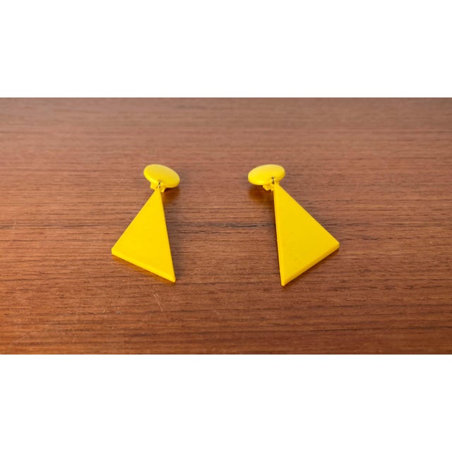 Vintage Yellow Ear Clips, 1980s, Set of 2, in Very Good conditions. Designed 1980 to 1989