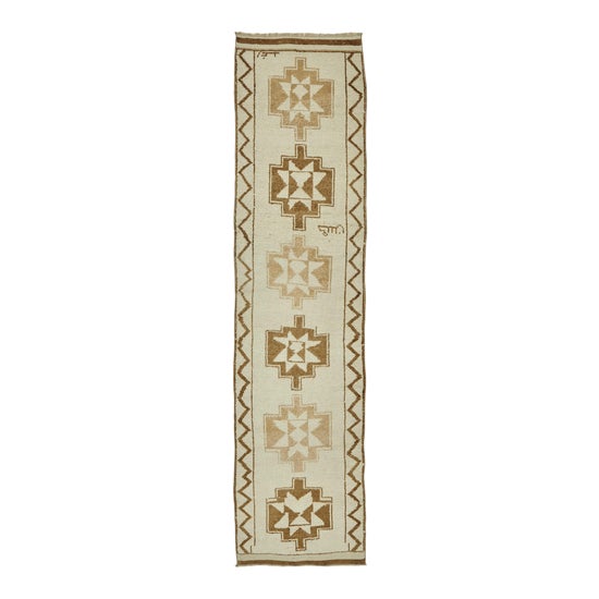 Beige Bohemian Runner Rug For Sale