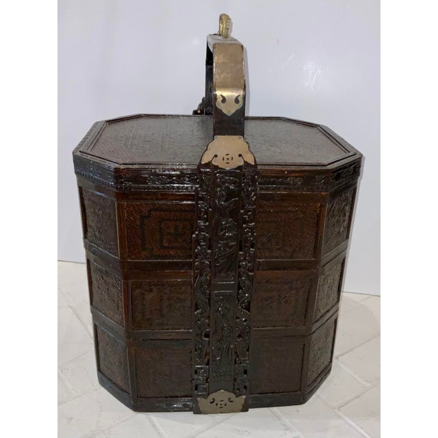 Antique Chinese Wood Wedding Basket Chairish