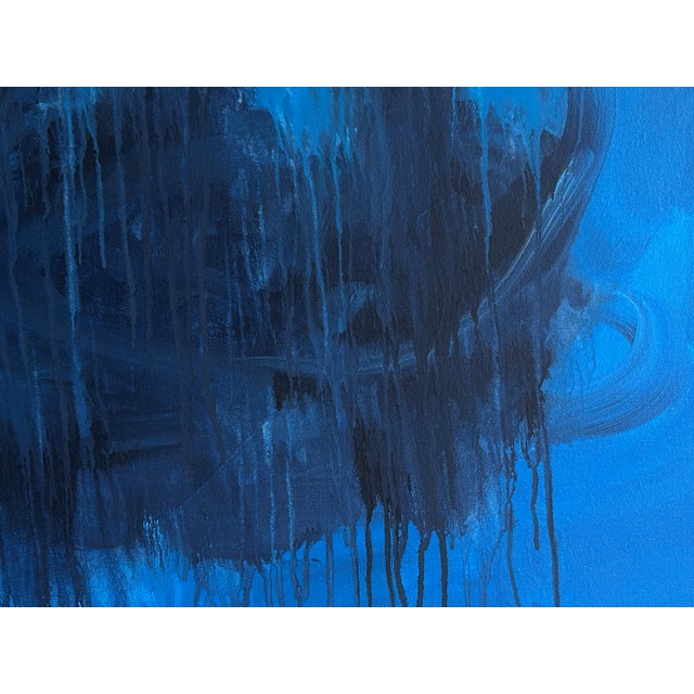 Blue Fusion, Contemporary Framed Abstract Acrylic Painting by Stephen Remick For Sale In Providence - Image 6 of 12