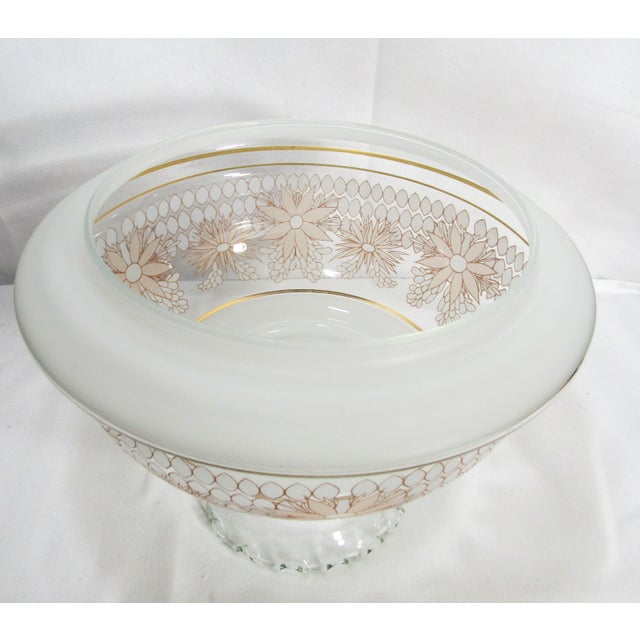 Mid 20th Century Vintage Hurrican Lamp Glass Shade Floral For Sale - Image 5 of 11