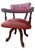 Victorian Mahogany Deep Cushioned Red Leather Buttonback Revolving Desk Chair, 1890s For Sale - Image 3 of 10
