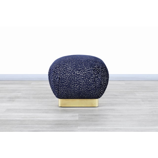 Vintage Marge Carson Brass Stools/Ottomans - A Pair For Sale - Image 10 of 11