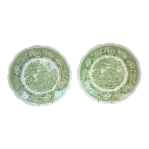 Pair of Early 20th Century Adams Plates “Cattle Scenery”