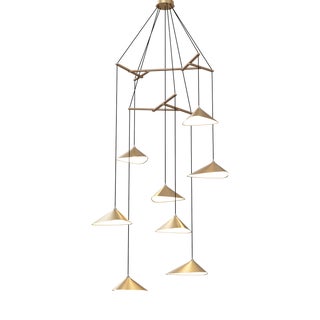 Emily V8 Pendant Light in Gold Metallic Tone by Daniel Becker for Moss Objects For Sale