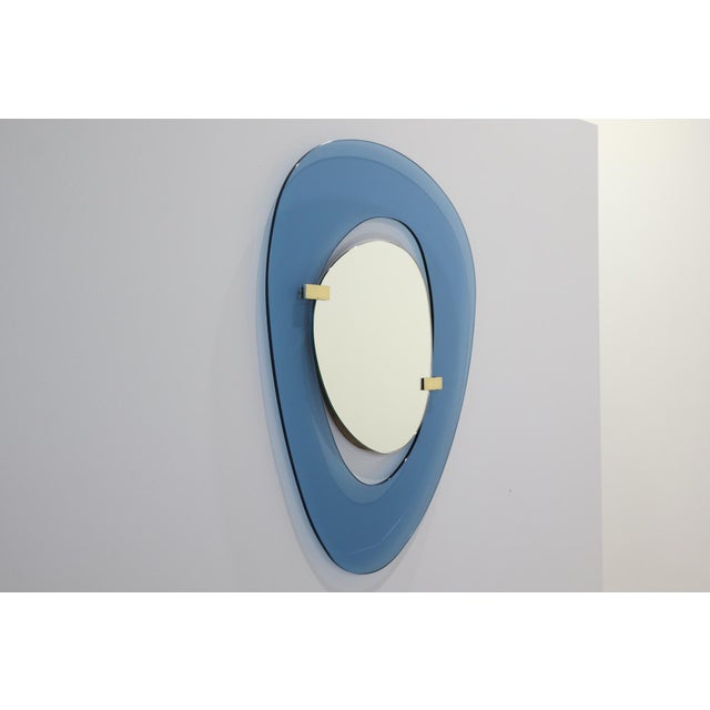 Fontana Arte Asymmetrical Mirror by Max Ingrand for Fontana Arte, 1960s For Sale - Image 4 of 13