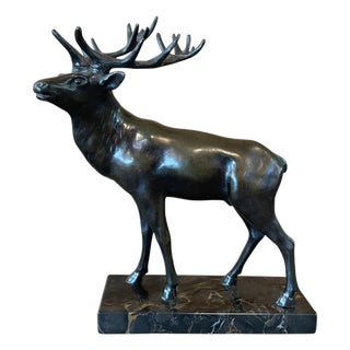 Bronze Deer Sculpture, 1920s-1940s For Sale