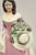 Antique Victorian Tall Cast Iron Painted Figural Woman Pink Dress Door Stop For Sale - Image 4 of 10