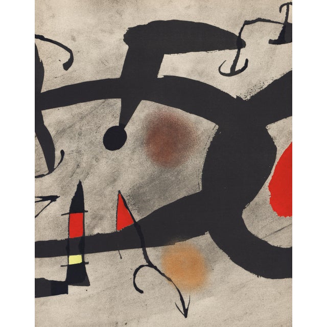 Abstract 1967 Joan Miró Lithograph With Pochoir Coloring "Étude Pour Une Gravure" (Study for an Engraving) For Sale - Image 3 of 6