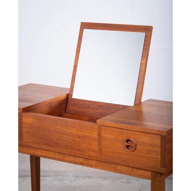 Wood Teak Vanity Table, Denmark, 1960s For Sale - Image 7 of 17