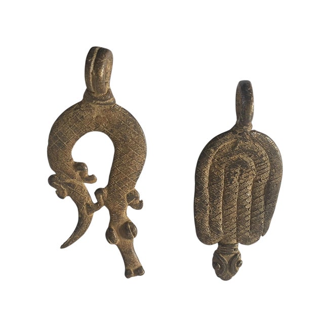 VTG Set of Two Gan Bronze Amulet Pendant/Gold Weight / Burkina Faso For Sale In New York - Image 6 of 7