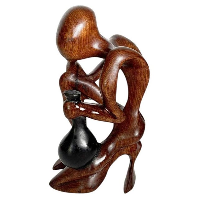 Wooden Sculpture of a Crouching Woman, France, 1970s For Sale - Image 18 of 18