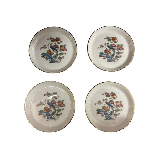 Ivory Vintage Wedgwood Kutani Crane Bone China Coasters - Set of 4 For Sale - Image 8 of 9