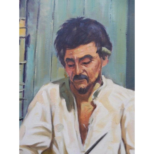 Chediac, The Worker, 1970s, Oil Painting on Canvas, Framed For Sale - Image 11 of 14