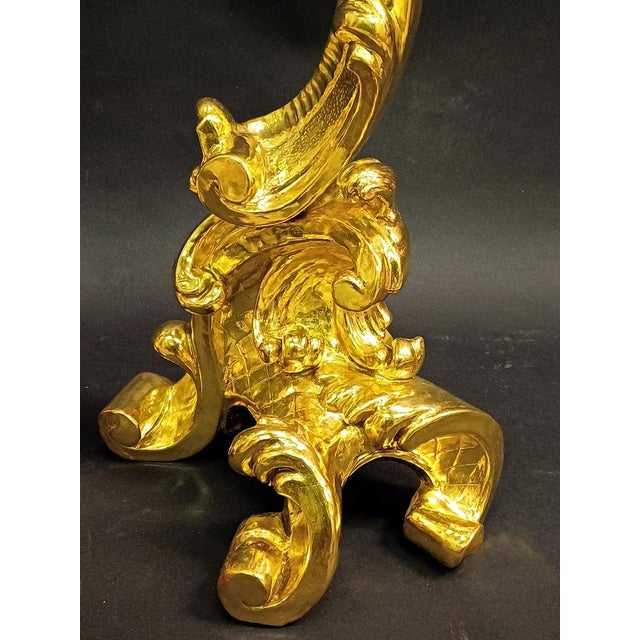 Wood Large Baroque Giltwood Candleholders, 1700s, Set of 2 For Sale - Image 7 of 11
