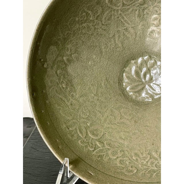Antique Korean Ceramic Bowl with Carved Design Goryeo Dynasty For Sale - Image 10 of 13