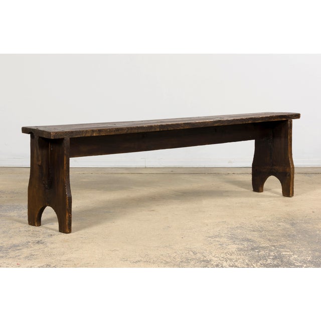 Late 19th Century French Provincial Rustic Pine Farmhouse Bench For Sale - Image 10 of 17