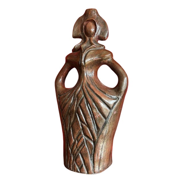 Signed Terracotta Sculpture Depicting a Dancer, 1920s, Wood For Sale