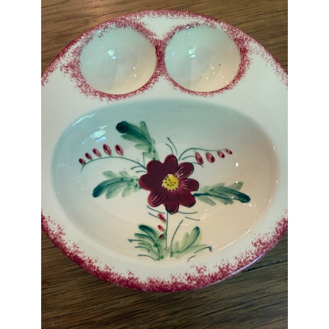 Mid-Century Modern 1930s-1950s Vintage Noritake Japan Hand-Painted Ceramic Double Egg Bowls - Pair For Sale - Image 3 of 7