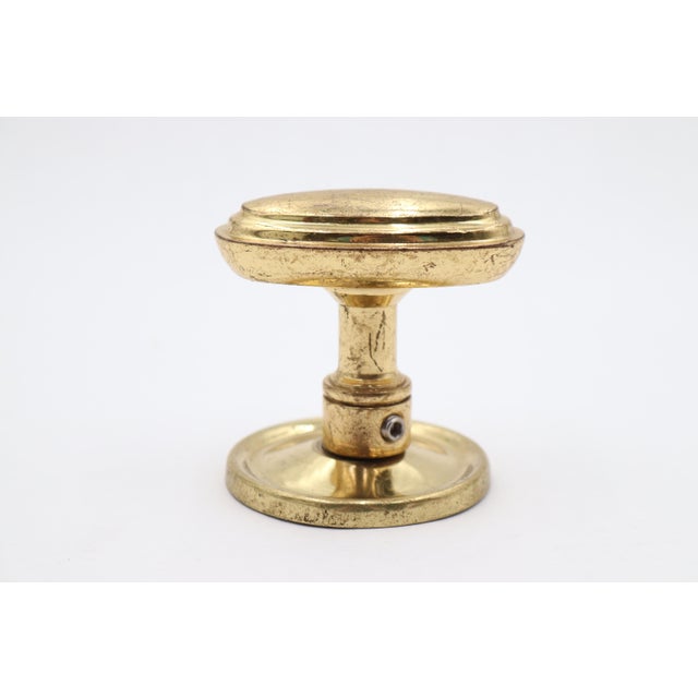 Modern Reclaimed Modern Brass Oval Dummy Door Knob For Sale - Image 3 of 4
