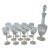 Vintage Hand Cut Blown Glass Decanter & 11 Glasses Set For Sale