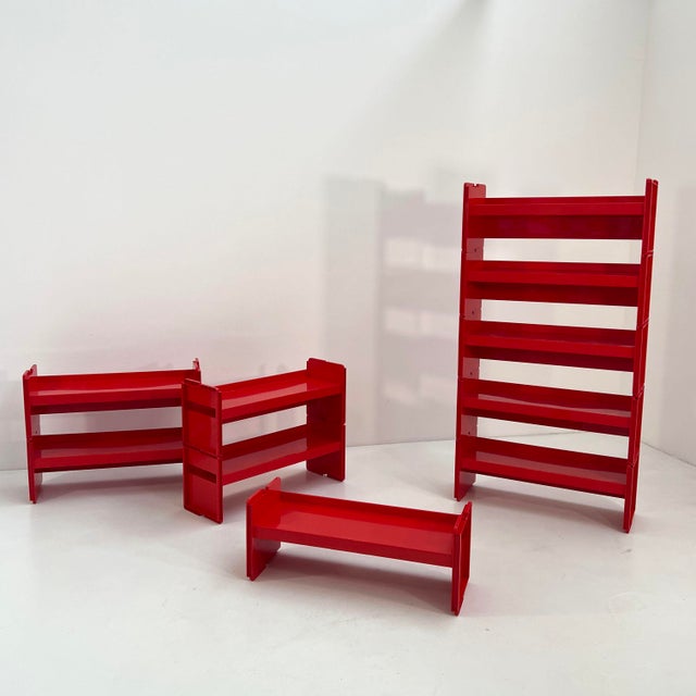 Red Modular Jeep Bookcase by De Pas, D'Urbino and Lomazzi for BBB, 1970s, Set of 4 For Sale - Image 11 of 13