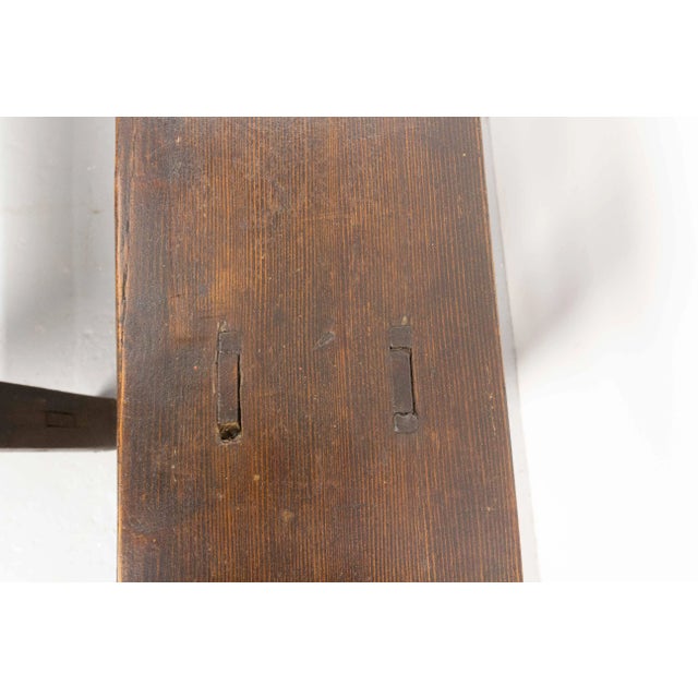 Brown Set of French Antique Style Farmhouse Benches in Solid Pine, 1930s For Sale - Image 8 of 10