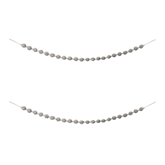 Modern Fabric Ball String Garland (Set of 2) For Sale - Image 3 of 3