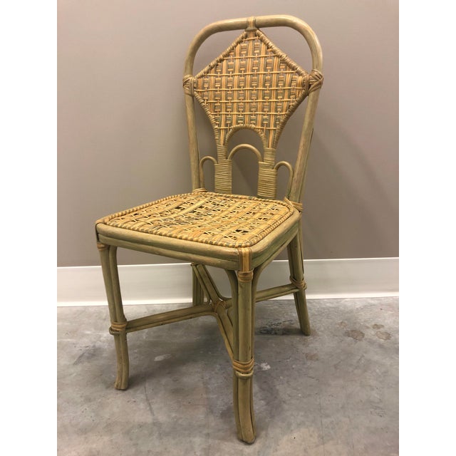 Rattan Wicker High Back Side Chair With Bentwood Chairish