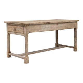20th Century French Oak Trestle Dining Table For Sale