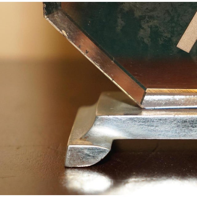 Art Deco Salmon Pink Glass Mantle Clock, England, 1920s For Sale - Image 9 of 18