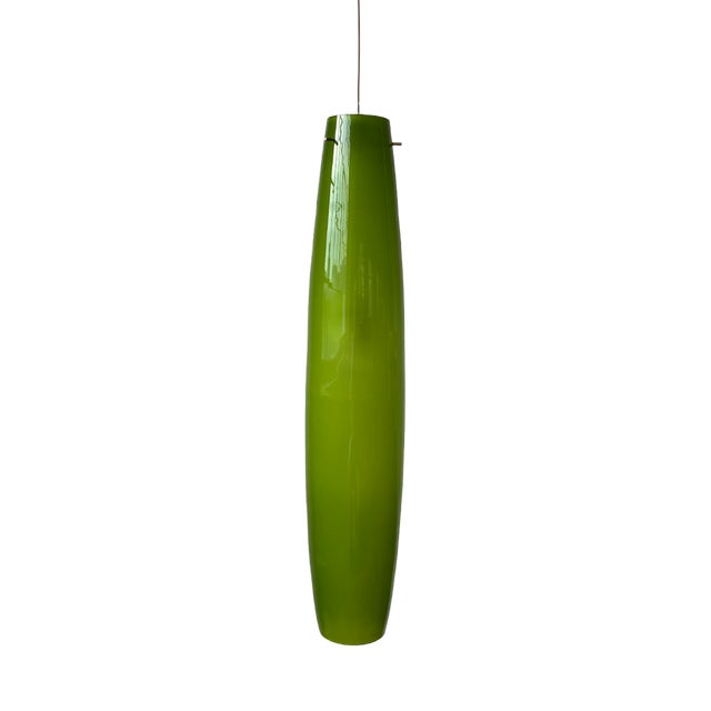 Italian Green Pendant in Murano Glass attributed to Alessandro Pianon for Vistosi, 1960s For Sale