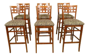 Set of 6 Jasper Modern Design Cherry Finish Bar Stools