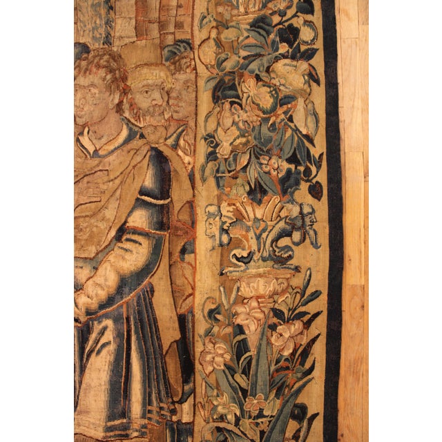 Vertically Oriented Late 16th Century Flemish Historical Tapestry Panels - A Pair For Sale - Image 12 of 12