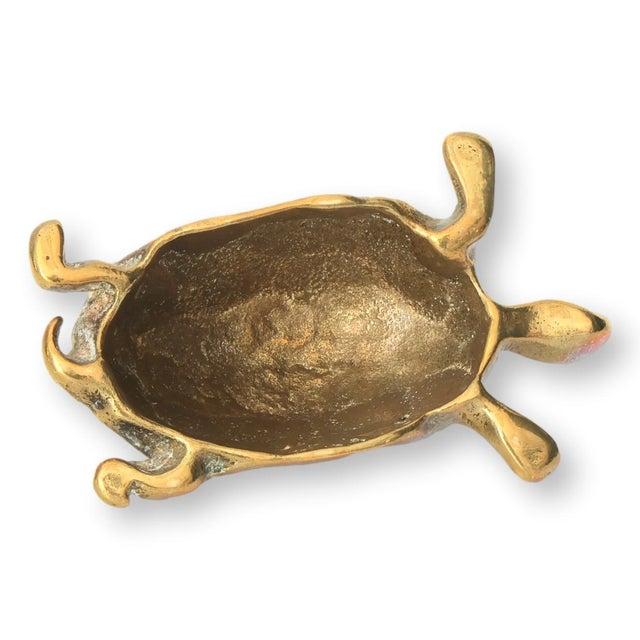 Mid 20th Century Midcentury English Brass Turtle Paperweight For Sale - Image 5 of 5