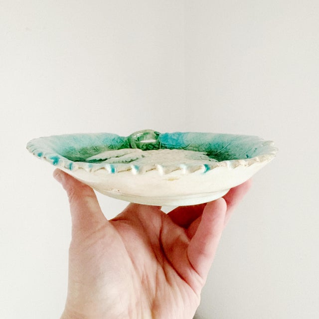 Ceramic 19th Century Majolica Fern Leaf Dish For Sale - Image 7 of 11