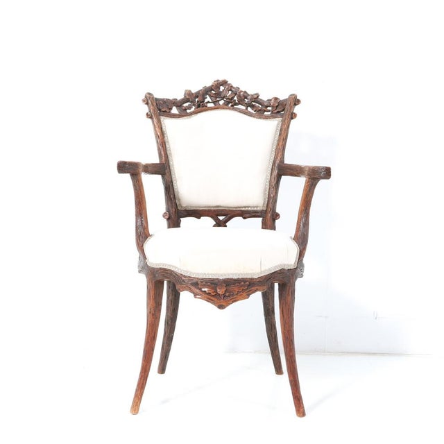 Walnut Black Forest Armchair by Matthijs Horrix for Horrix the Hague, 1880s For Sale - Image 5 of 15
