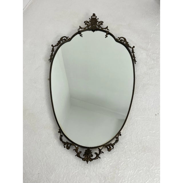 Mid-Century Modern Brass Wall Mirror, 1960s For Sale - Image 10 of 11