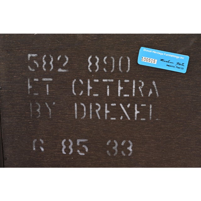 Drexel Heritage Hollywood Regency Chinoiserie Hand-Painted Black Lacquered Bar Cabinet For Sale - Image 11 of 12