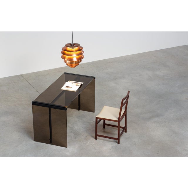 Lady Desk in Smoked Tempered Glass, 1970 For Sale - Image 9 of 11