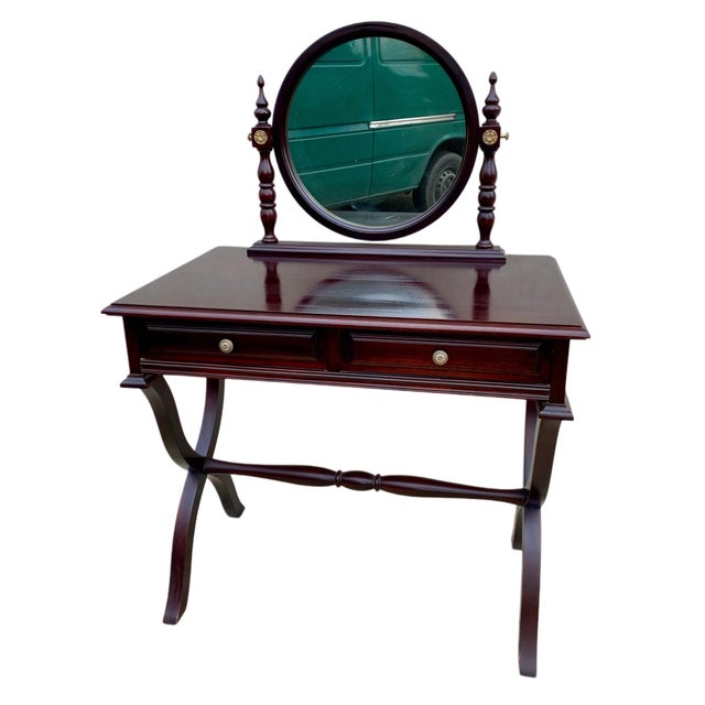 Traditional Style Wood Dressing Table with Two Drawers, 1960s For Sale - Image 15 of 16