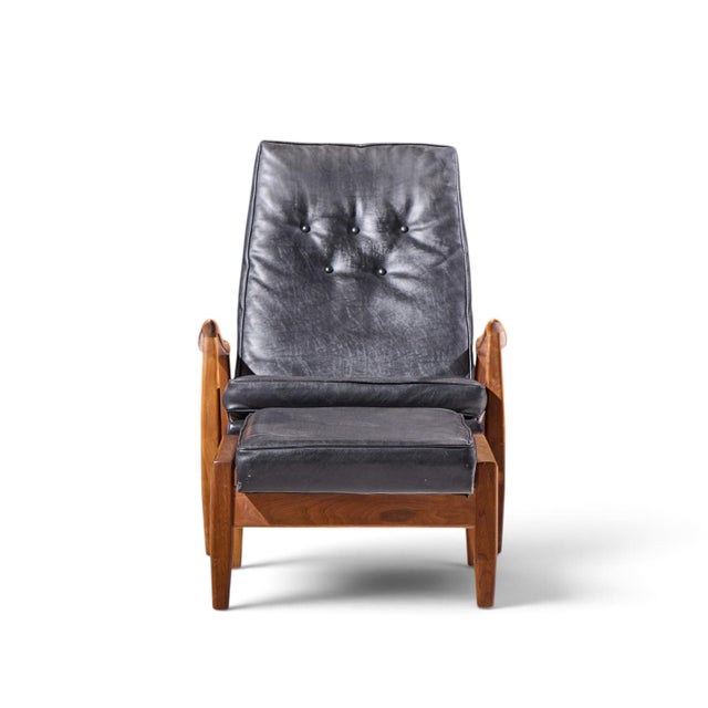 Milo Baughman for James Inc. Mid Century Reclining Lounge Chair with Ottoman The chair measures: 28.5 wide x 36 deep x...