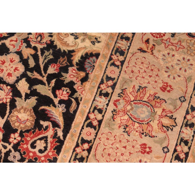 1990s Heritage 1990's Pak-Persian Black/Taupe Wool Rug - 6'1'' X 8'10'' For Sale - Image 5 of 9
