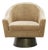 Matthew Izzo Home Dominic Camel Velvet Swivel Chair With Painted Brushed Bronze Base For Sale