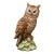 Mid 20th Century Mid-Century Italian Hand Painted Glazed Ceramic Owl Sculpture With Foliage Base For Sale